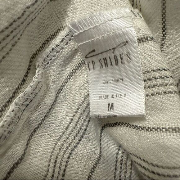 CP Shades Pia Linen Sleeveless Top Pin-tucks White/Gry Sz-M - Picture 6 of 9